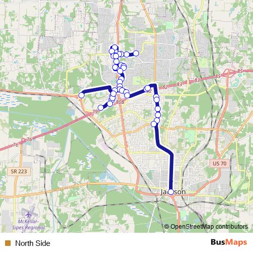 North Side bus Line Map