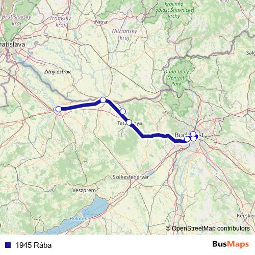 1945 Rába rail Line Map