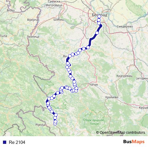 Re 2104 rail Line Map