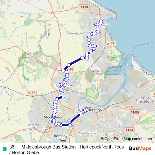 36 bus Line Map