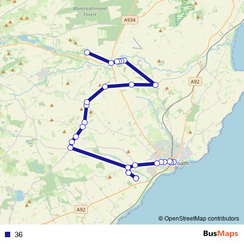 36 bus Line Map