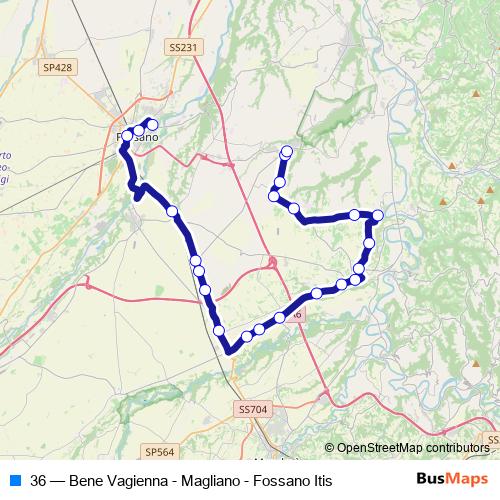36 bus Line Map