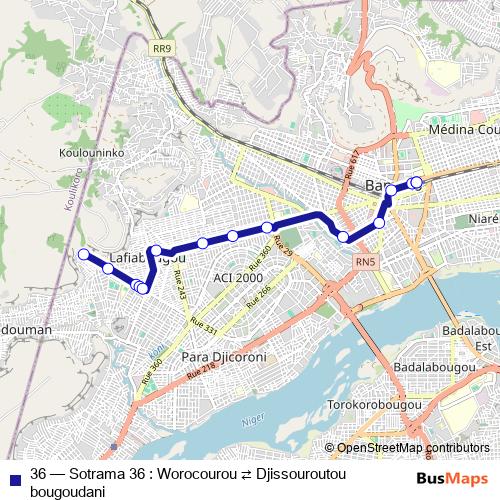 36 bus Line Map