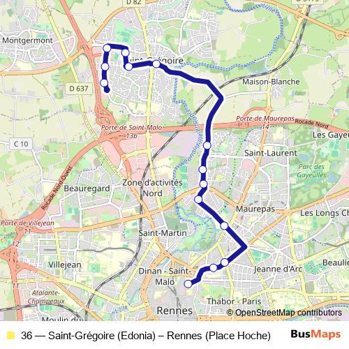 36 bus Line Map