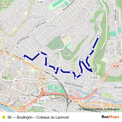 36 bus Line Map