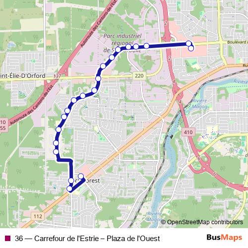 36 bus Line Map