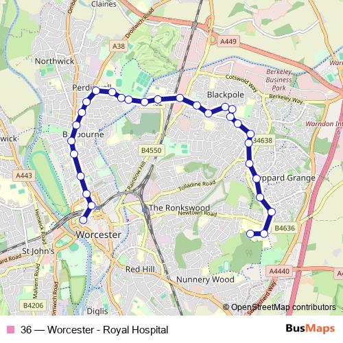 36 bus Line Map