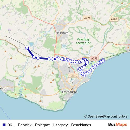 36 bus Line Map