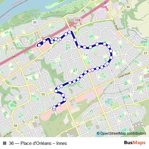 36 bus Line Map