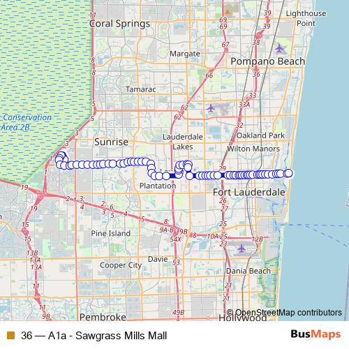 36 bus Line Map