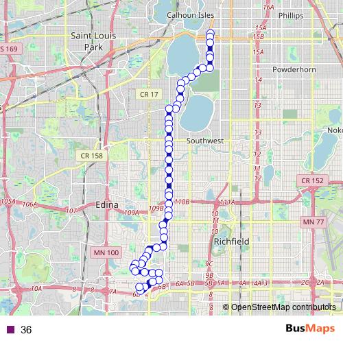 36 bus Line Map