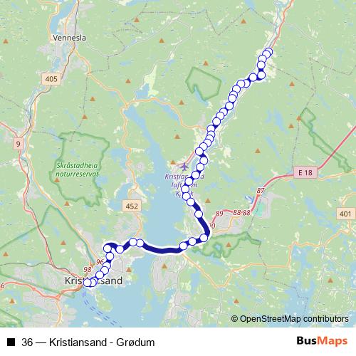 36 bus Line Map