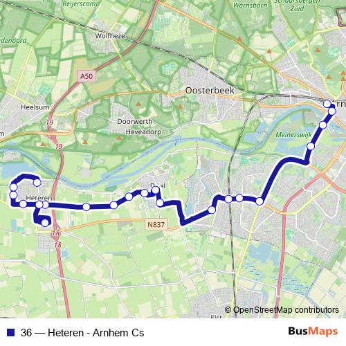 36 bus Line Map