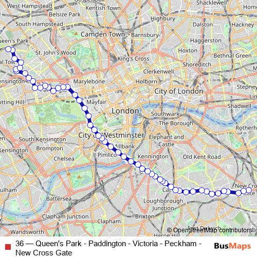36 bus Line Map