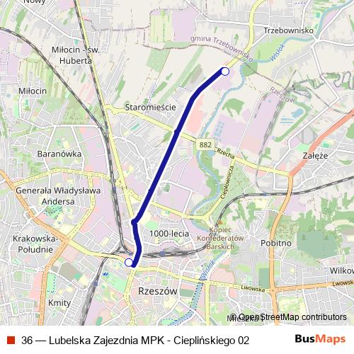 36 bus Line Map