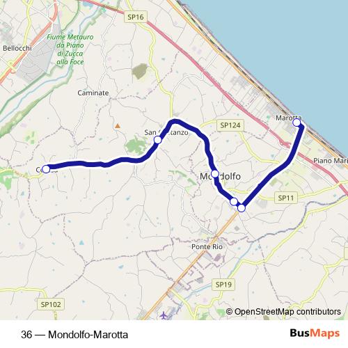 36 bus Line Map