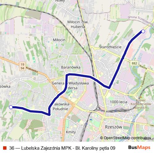 36 bus Line Map