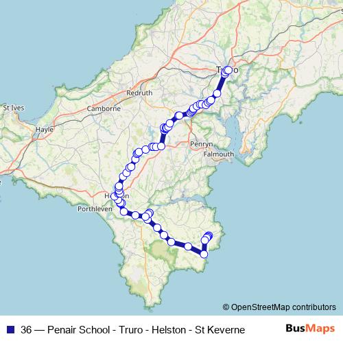 36 bus Line Map