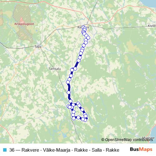 36 bus Line Map
