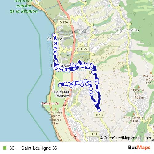 36 bus Line Map