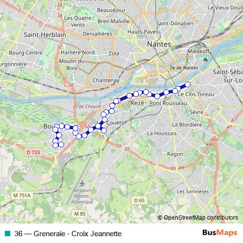 36 bus Line Map