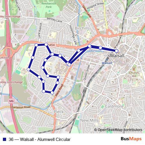 36 bus Line Map