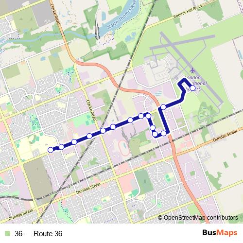 36 bus Line Map
