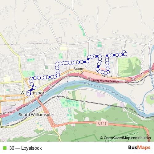 36 bus Line Map
