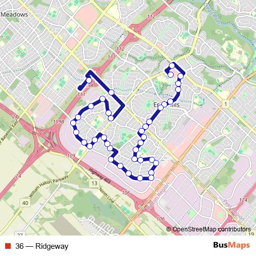 36 bus Line Map