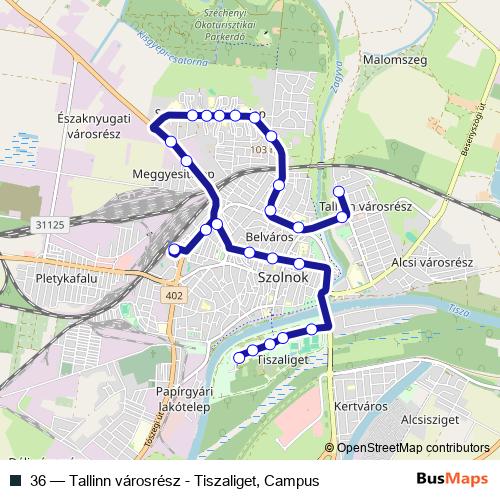 36 bus Line Map