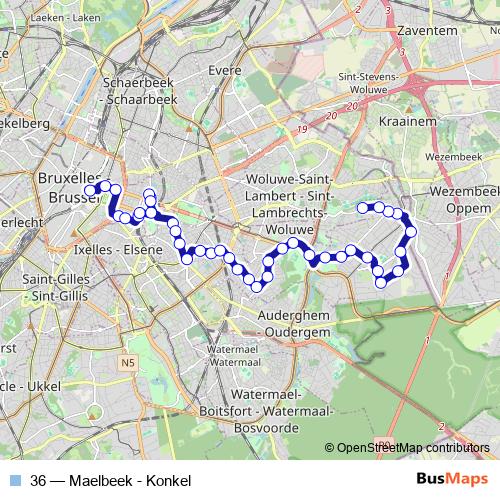 36 bus Line Map