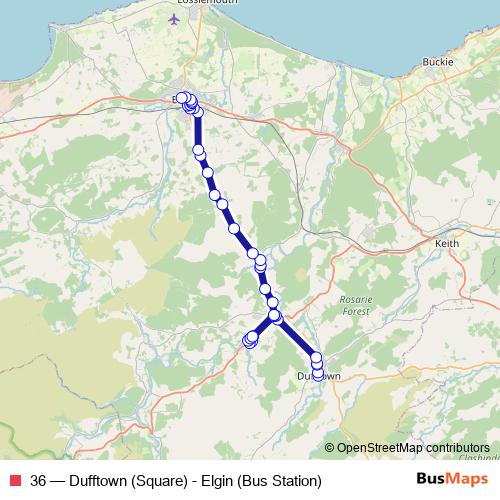 36 bus Line Map