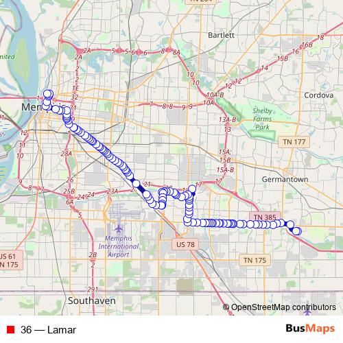36 bus Line Map