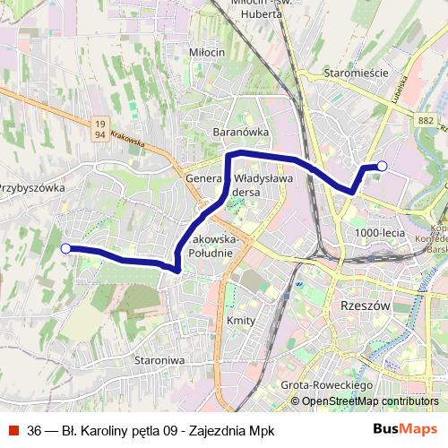 36 bus Line Map