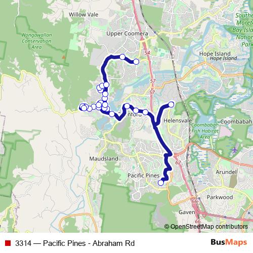 3314 bus Line Map