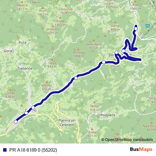PR A18 6189 0 (55202) bus Line Map