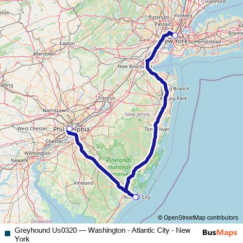 Greyhound Us0320 bus Line Map