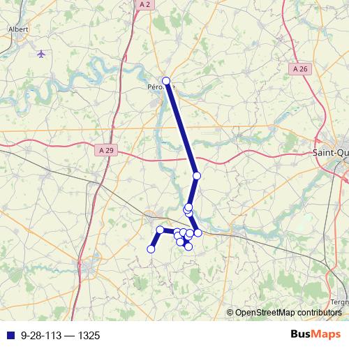 9-28-113 bus Line Map
