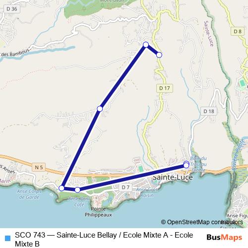 SCO 743 bus Line Map