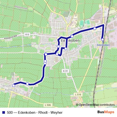 500 bus Line Map