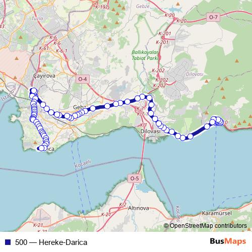 500 bus Line Map