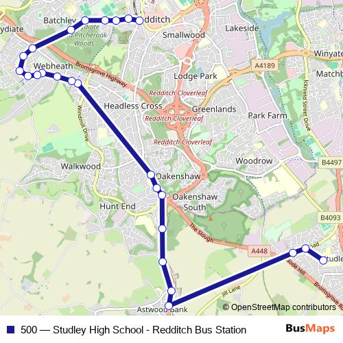 500 bus Line Map