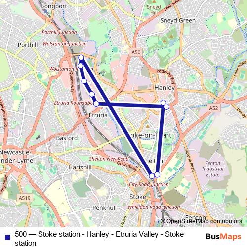 500 bus Line Map