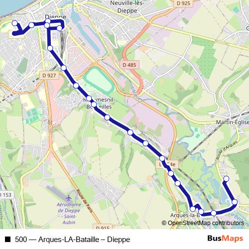 500 bus Line Map