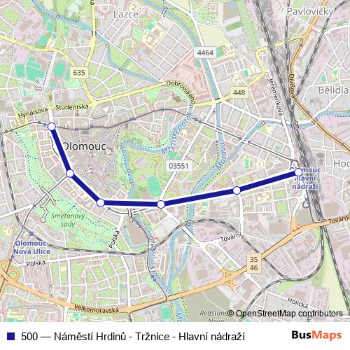 500 bus Line Map