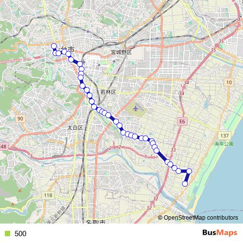 500 bus Line Map