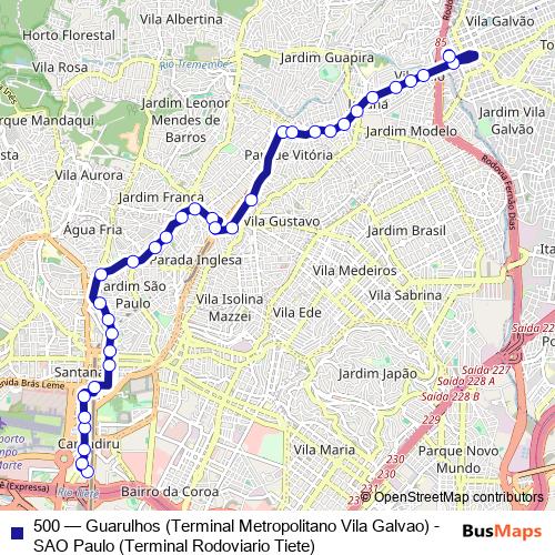 500 bus Line Map