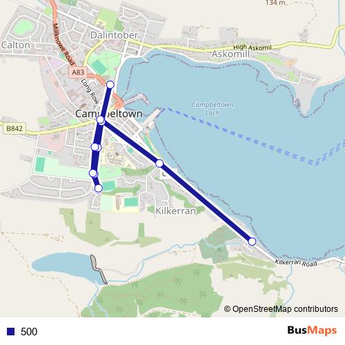 500 bus Line Map