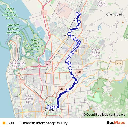 500 bus Line Map