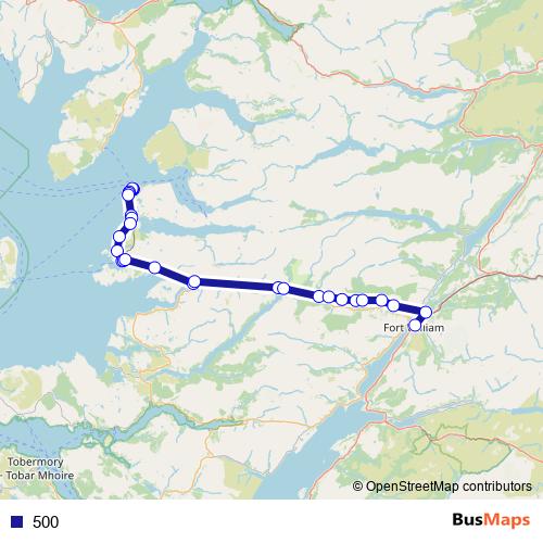 500 bus Line Map